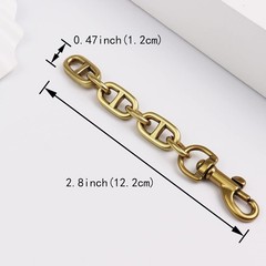 Purse Strap Extender 2Pcs 4.7 Inch Bag Chain Vintage Gold Replacement Hardware