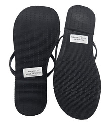 Havaianas Womens You Metallic Sandals Black Flip Flops Rubber Beach Size 7/8