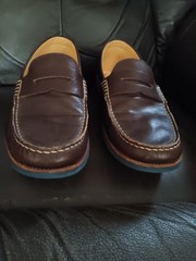 Featherweight Brown Leather Lined Penny Loafers Made In Portugal Size 9