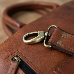 Women’s Crossbody Tote Bag Genuine Leather Satchel Handbag Brown Shoulder Bag