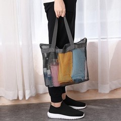 Pebipoo Mesh Shower Caddy, Quick Dry Portable Tote 12.4 X 10.6 inches, Gray