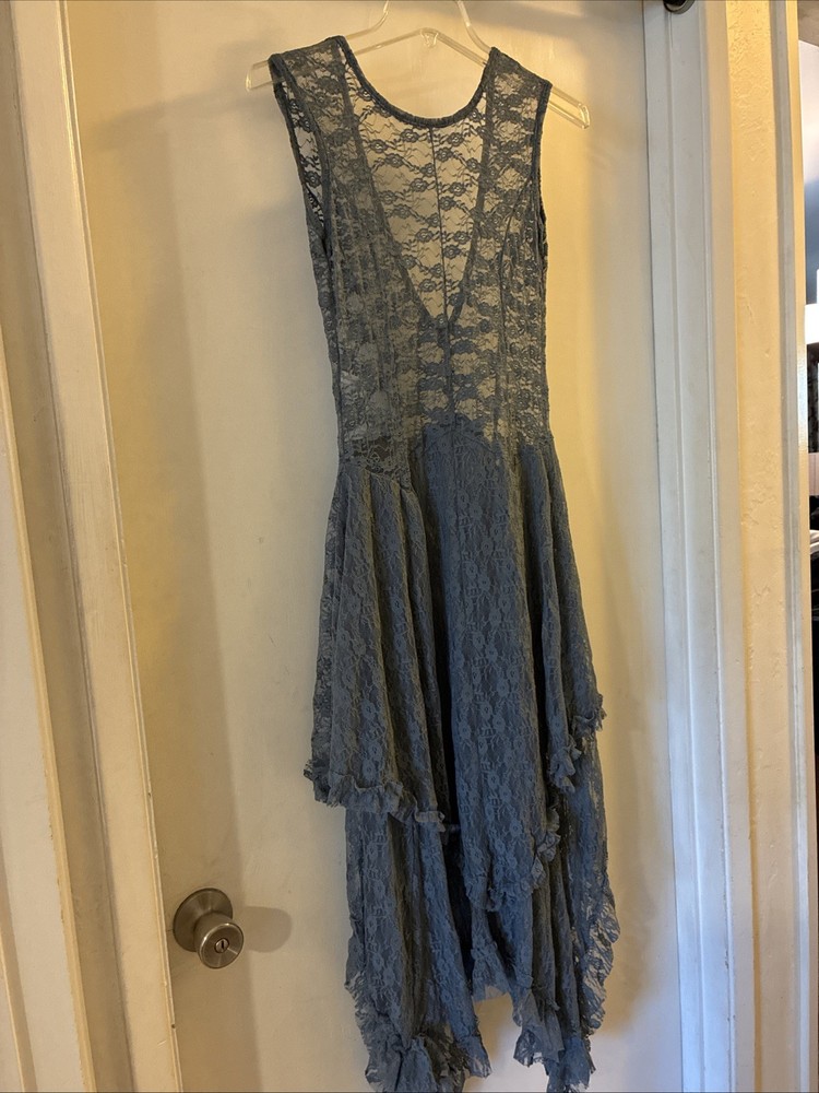 Gorgeous R. Vivimos Backless Stretch Lace Dress Sage Women’s S 4/6 NEW W/ TAGS