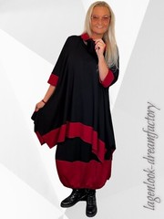 Lagenlook Dream Balloon Skirt Tulip Skirt Black Dark Red 42 44 46 48 50 52