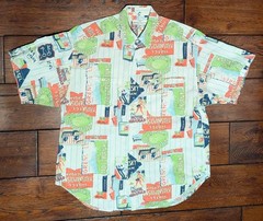 Vintage GUESS USA George Marciano Europe Hotels Button-Up Shirt Oversized Sz M
