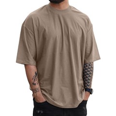 Men Casual Short Sleeve Oversize Workout Pullover Tshirts Solid Color Fashion