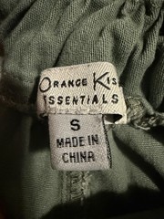 Orange Kiss Essentials Women’s Green Cargo Pants Pockets Elastic Waist S