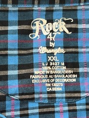 Rock 47 Wrangler XXL Western Plaid Snap Shirt Cowgirl Cross Crystal