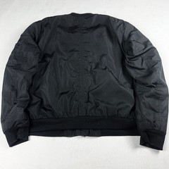 Mens Vintage Black MA-1 Bomber Flight Jacket Nylon Military Utility Zip Y2K