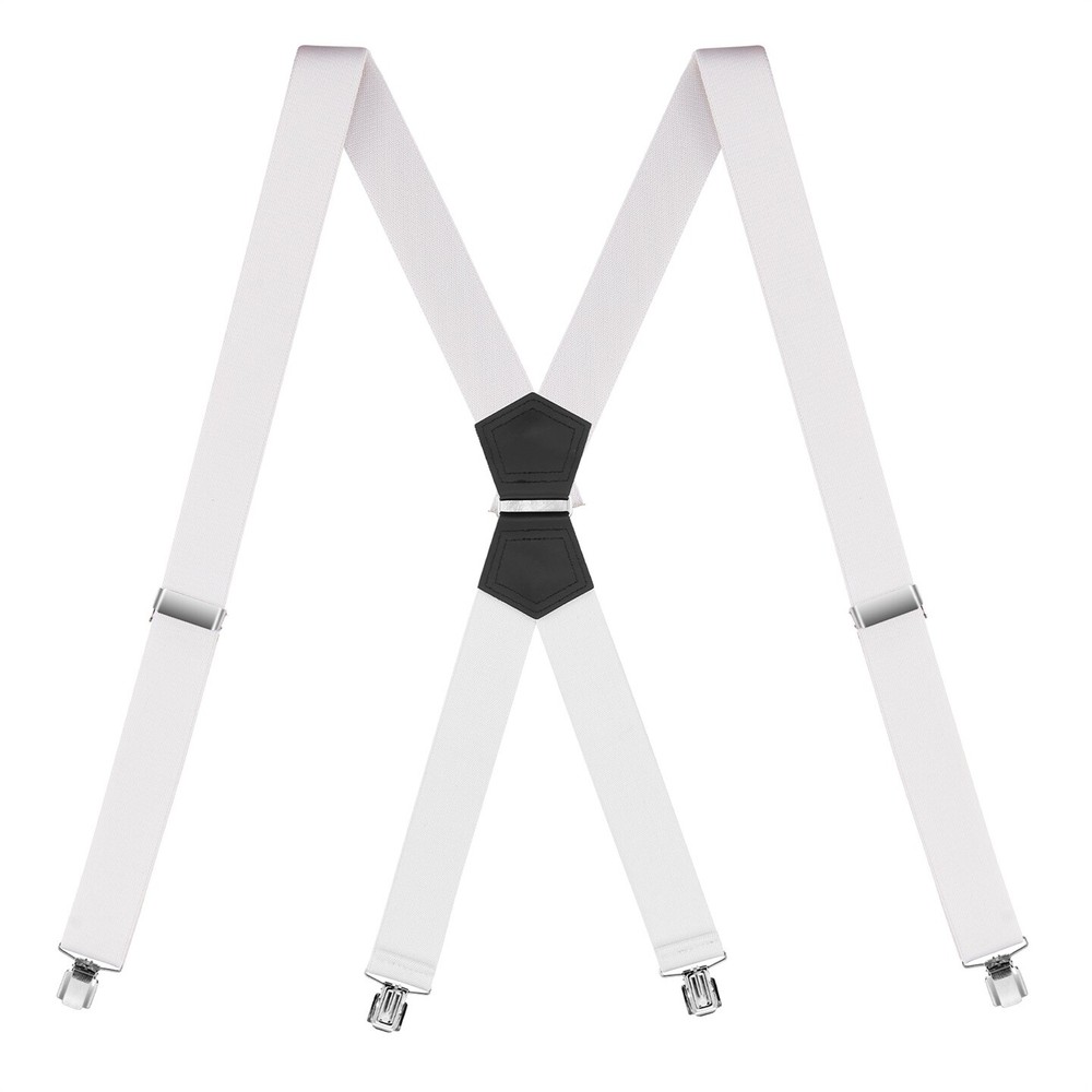 Buyless Fashion Suspenders Mens – 48″ Elastic Adjustable Straps 1 1/4″ – X Shape