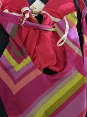 Trina Turk Majllet Plunge One-Piece Women Sz 2 Muti Color Pink Striped Swimsuit