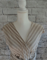 Merona Brown Tan Striped Sleeveless Pullover Dress Women’s Size Medium