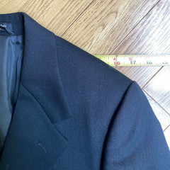 BIELLA MARCO BIELLA, BLACK 100% WOOL THREE BUTTON LINED BLAZER, SIZE 36S
