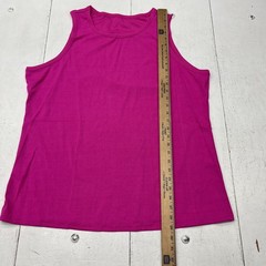 Pink Ribbed Knit Basic U-Neck Tank Top Women’s Size 5X-Large NEW