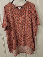 LuLaRoe Donald Duck Print Orange Tunic T-Shirt Size L