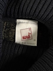 Mondi West Germany Cowl Neck Sweater Mens 50 Medium 80s Jacquard Wool Blend