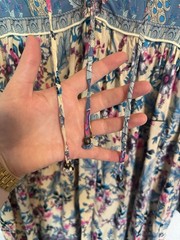 R. Vivimos Floral print Maxi Dress XL Boho Peasant Prairie Cottagecore Blue 18
