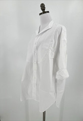 Frank & Eileen Italian Victoria Tuxedo Shirt Womens White SuperLuxe Sz XS
