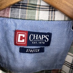 Chaps Stretch Shirt Mens XL Multicolor Plaid Long Sleeve Button Down Modern