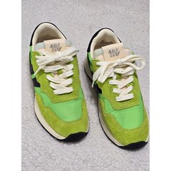 Steve Madden Burst Lime Green Black Suede Fabric Sneakers BURSO1S1 Mens 8M