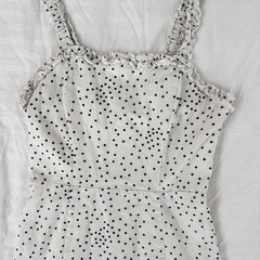 Urban Outfitters White Polka Dot Ruffle Trim Mini Dress – XS