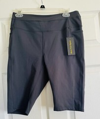 NWT Rataves Women’s XL Ath Yoga Short W/ Pockets Tummy Control,Grey, 10.5 In