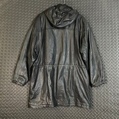 Wilson’s Leather Black Quilted Anorak Utility Cargo Jacket Coat Hooded Mens L