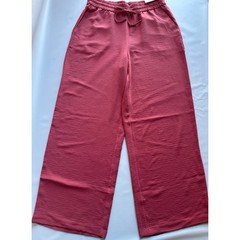 May You Be Women’s Palazzo Wide Leg Pants Coral Textured Drawstring Medium NEW