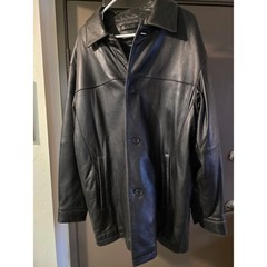 Claiborne Outerwear Mens Black Lambskin Leather Car Coat Jacket Size Large L