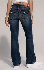 Y2K Vtg True Religion Becky Bootcut Women’s Sz 26 Low-Rise Distressed Jeans Flap