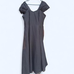 Vintage 80s Jordan Black Gothic Prom Chiffon Sweetheart Neck Bow Gown Size 12