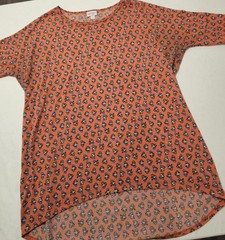 LuLaRoe Donald Duck Print Orange Tunic T-Shirt Size L