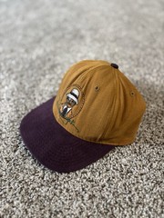 Vintage Panama Jack Snapback Hat Brown Purple Green Cap USA Made 80s 90s