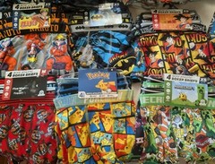 4-Pack Boys Boxers-Naruto,Minecraft,Pokemon,Batman,Dragonball, FNAF (You Pick)