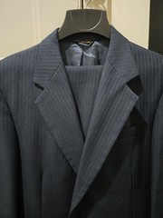 Kuppenheimer Navy Pinstripe 2 Piece Suit. Size 42R 35W30L