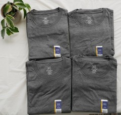 Wholesale Lot (12) Large Gray George Crew Neck TShirts-Perfect for Everyday Wear