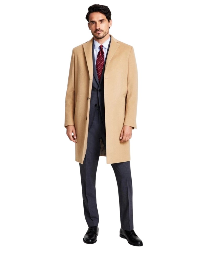 Brooks Brothers Mens Wool Overcoat Coat 38S Camel Tan