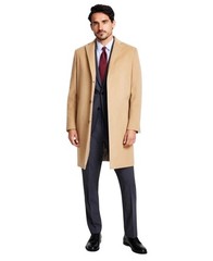 Brooks Brothers Mens Wool Overcoat Coat 38S Camel Tan