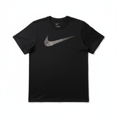 Nike Dri-FIT Fitness Tee T-Shirt FJ2464-010 Swoosh Gold Men’s Black NWT