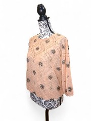 NWT Anthropologie Amina Beaded Blouse Size 4 In Petal Pink MSRP $158