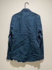 Express 1MX Fitted Blue Solid Long Sleeve Button Dress Shirt M 15-15 1/2