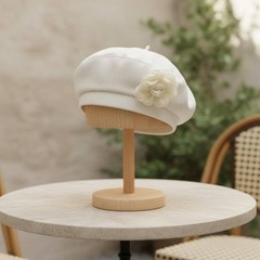 Decor Flower Hat Hand Wash Only Rosy Flower Hat Plain Color for Outdoor