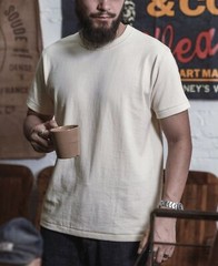 BRONSON Heavyweight Basic t Solid Cotton Loopwheel Tubular Athletic t Shirts Tee