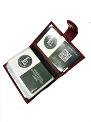 CREDIT CARD PICTURE HOLDER 40 PAGES WITH SNAP NEW WINE GENUINE LEATHER