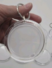 Picture Frame Keychain Clear Acrylic 2.75″ Round Photo Holder Keyring Lot Of 10