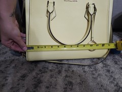 Michael Kors Yellow Satchel Zip Top Handle w Detachable Strap, Bag Charm