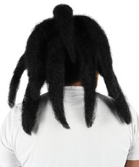 Unisex Shoulder-Length Black & Brown Dreadlock Wig, Flame-retardant Synthetic