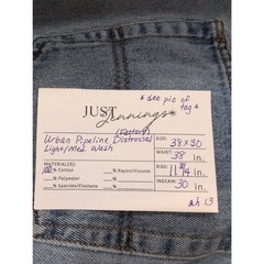 Urban Pipeline Mens Distressed Relaxed Straight Leg Jeans Light Wash 38×30 C