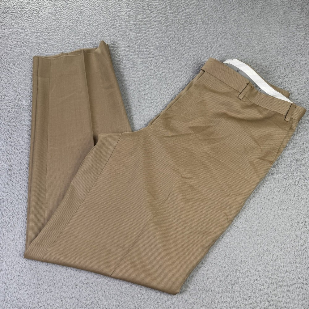 Canali Pants Mens 36 50 Beige Wool Tessuto Trousers Dress Slacks Business