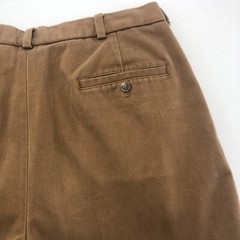 vtg Brooks Brothers 346 Pants 35×29.5 Brown 100% Soft Cotton Twill Hong Kong