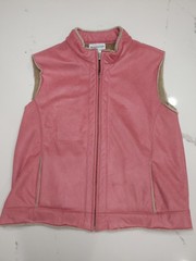 Pendleton Vest Womens XL Pink Faux Suede Sherpa Lined Zip Front Cozy